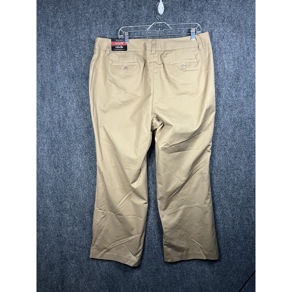 Rafaella Women's Khaki Pants Size 16 Tan Straight Leg Curvy Fit - Picture 7 of 11